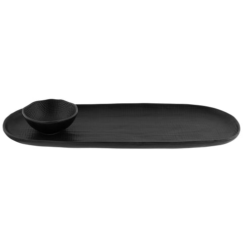 Black kiki platter/bowl set