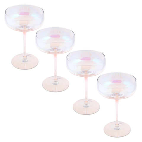 Clear luster Mid Century Champagne Coupes
