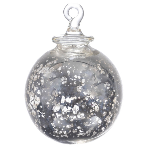 Silver Lucia mercury glass ornament