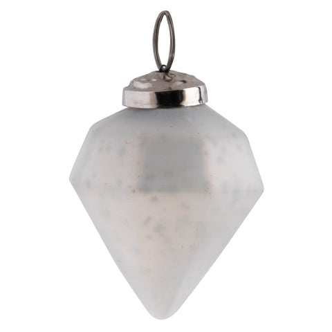 Small diamond pearl matte mercury ornament