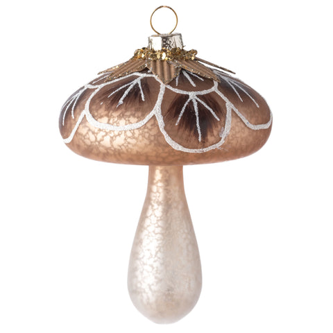 Dark Glass Mushroom Ornament 