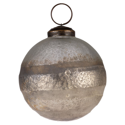 Pewter Rustic Glass Ornament