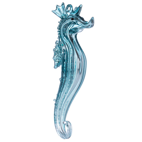 Aqua Glass Glitter Seahorse