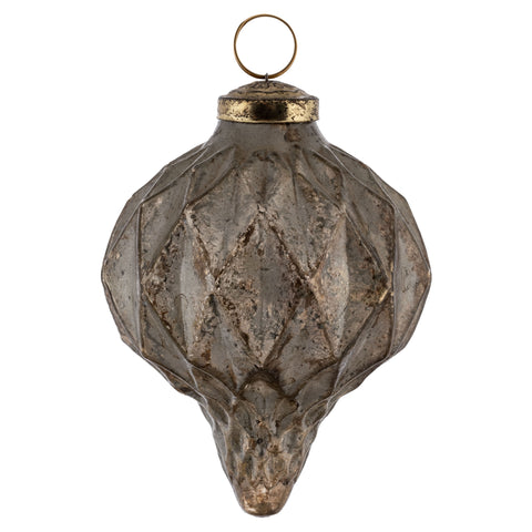 Pewter Argyle Vintage Drop Glass Ornament