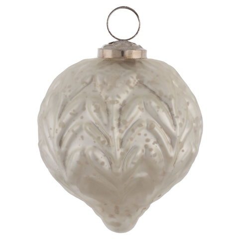 Frosted mercury antique drop glass ornament 