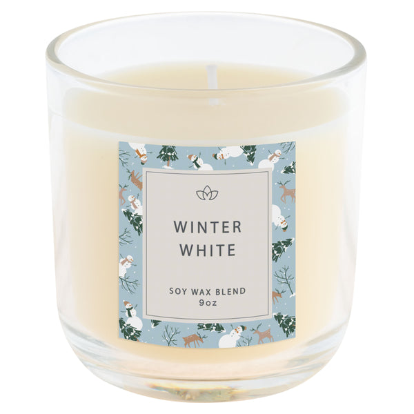 Snowman/winter white boxed candle
