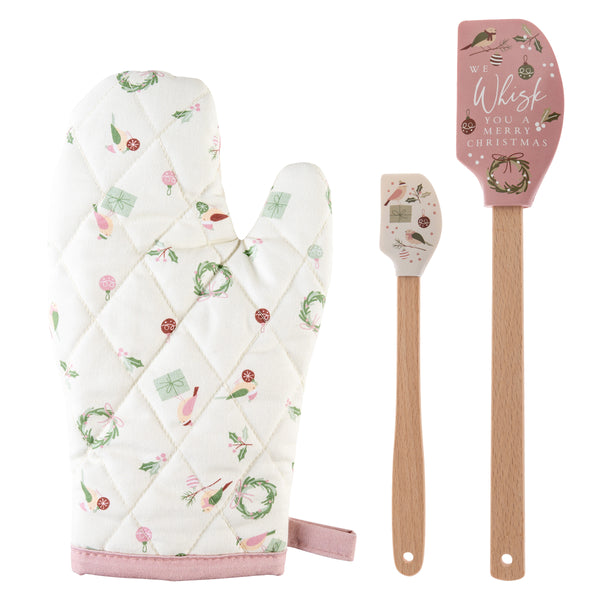 We Whisk You Holiday Oven Mitt & Spatula Set