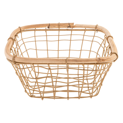 Gold metal & cane mini basket