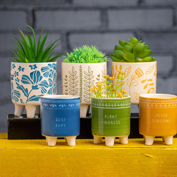 Wax Resist Planters on a table
