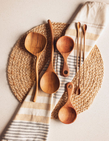 Bali Teak Curved Spoon Long