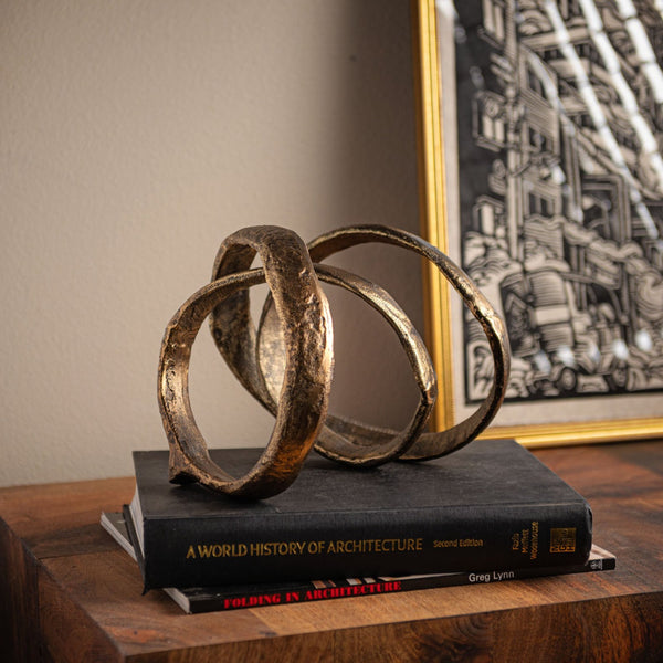 Bronze metal loop on a dresser