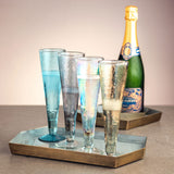 Catalina champagne flutes on a tray 