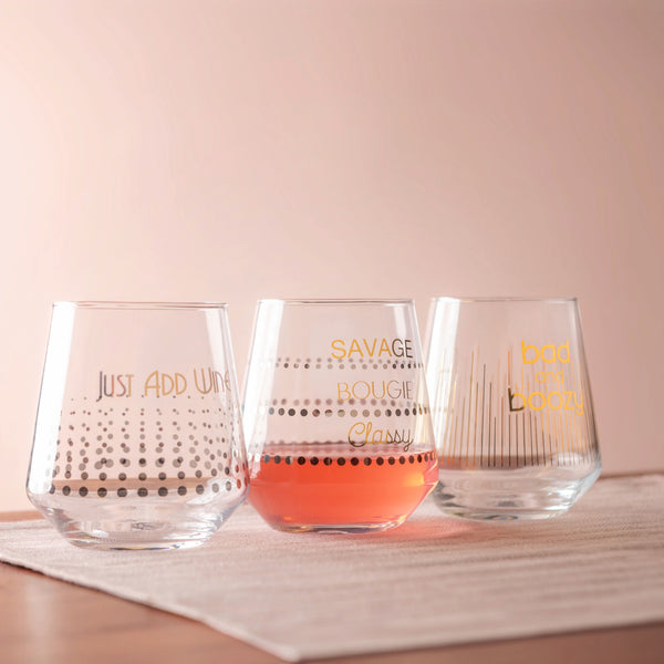 Chic Stemless Wine Glasses
