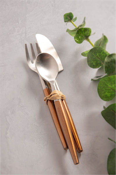 Copper dinner utensils
