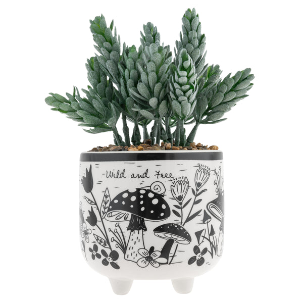 Mushroom boho footed pot