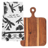 Dragonfly boho tea towels with cutting board