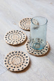 Woven Dots Coaster Set with glass