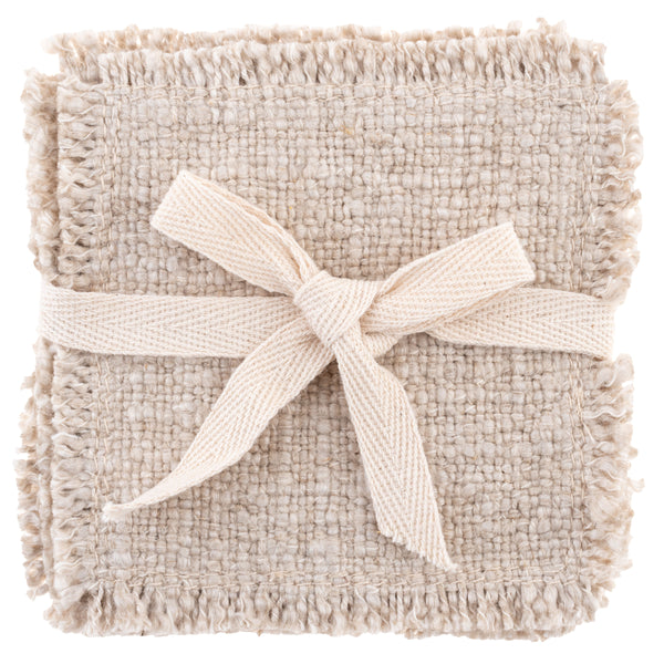 Linen double Stitch Coaster packaged view