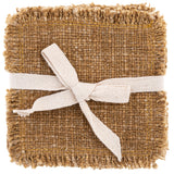 Ochre Double Stitch Coaster packaged view