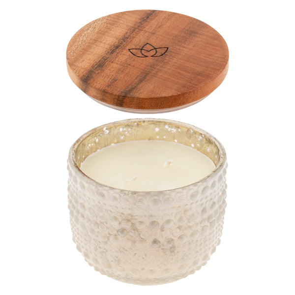 White Cedar Round Hobnail Candle