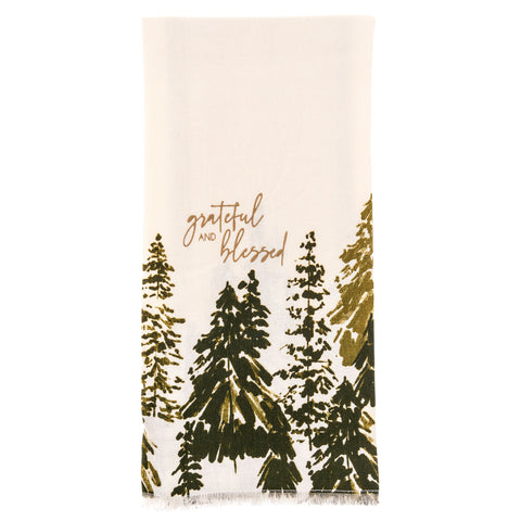 Grateful and Blessed Holiday Tea Towel. 