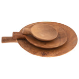 Bali teak paddle tray set of 3 stacked