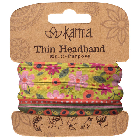 Lime Floral Thin Headbands Packaged View