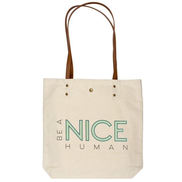 Nice human cotton canvas book bag