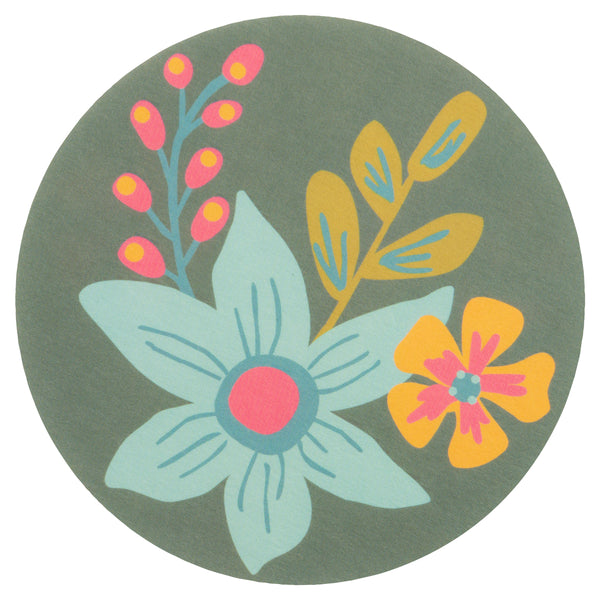 Green Shelly Floral Pulp Paper Coaster View