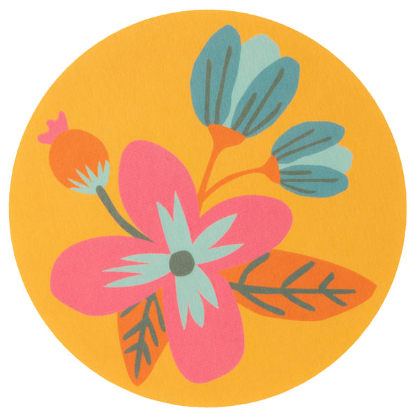 Yellow Shelly Floral Pulp Paper Coaster View