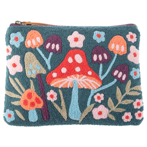 Mushroom embroidered carry all