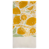 Lemon fruit basket tea towel