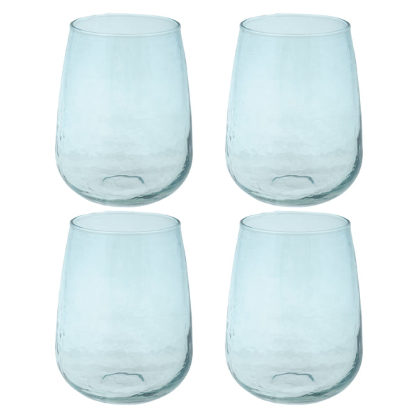 Teal Catalina Stemless Wine Glass set of 4