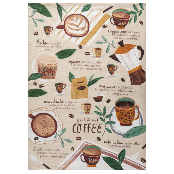 Coffee tasty tips tea towels unfolded view