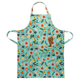 Shelly floral apron with wooden spoon