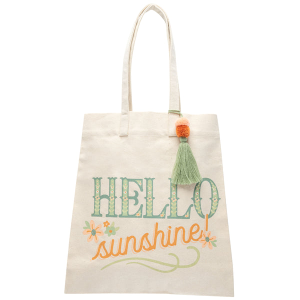 Hello sunshine canvas tote bag