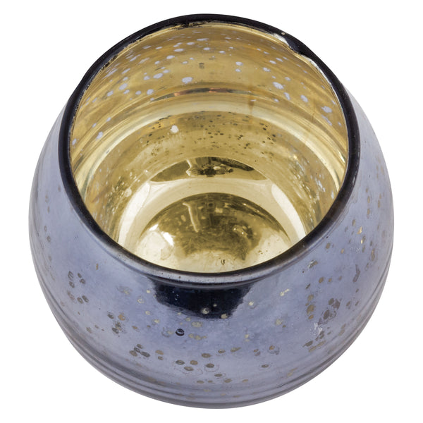 Gray 3.5" mercury barrel votive inside view
