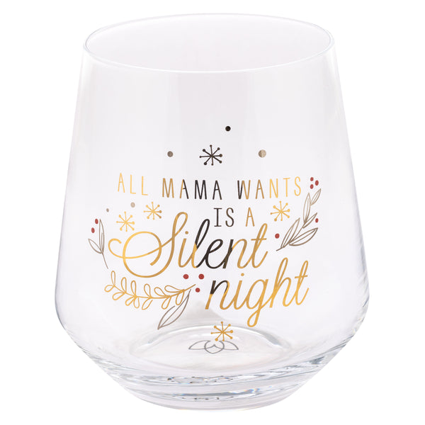 Silent Night Chic Stemless Wine Glass
