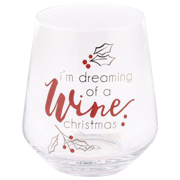 Wine Christmas Chic Stemless Wine Glass