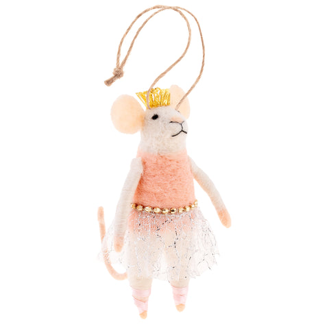 White light pink mouse ornament