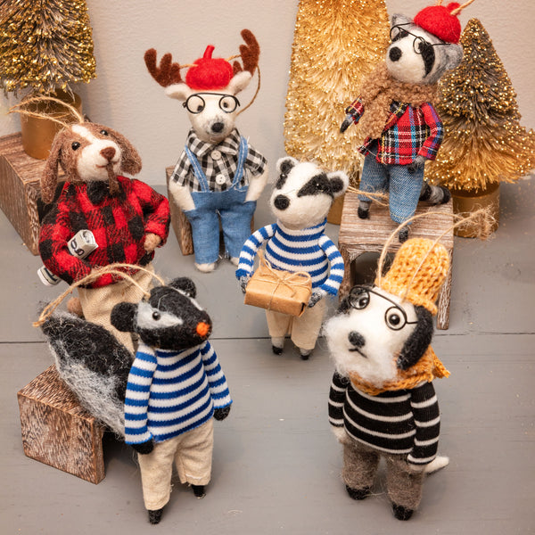 Woodland Hipsters Felt Ornament Set