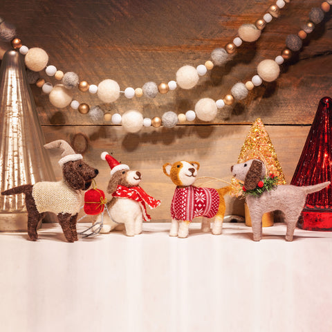Holiday Hounds Felt Ornament Set