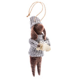 Caroling Dogs Felt Ornament Set