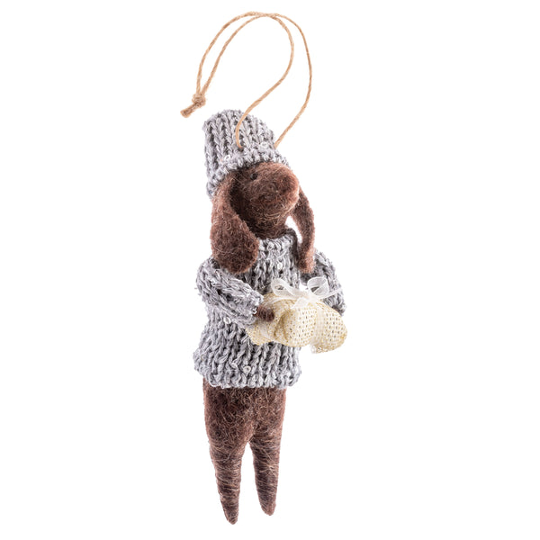 Caroling Dogs Felt Ornament Set
