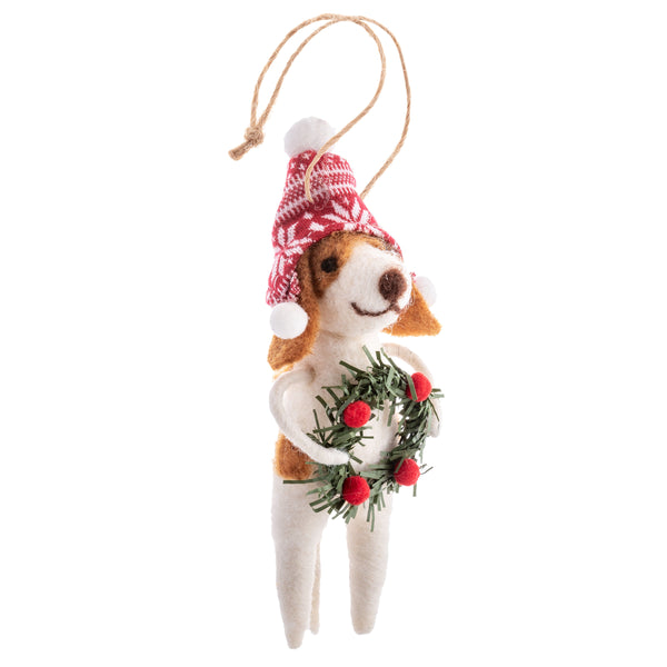 Caroling Dogs Felt Ornament Set