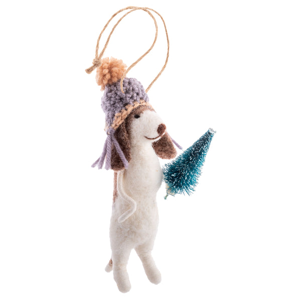 Caroling Dogs Felt Ornament Set