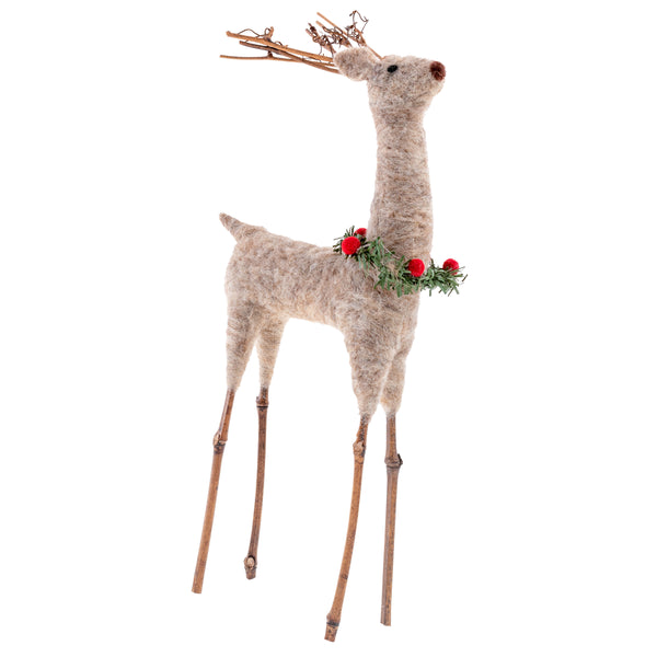 Gray Deer Felt Ornament Set