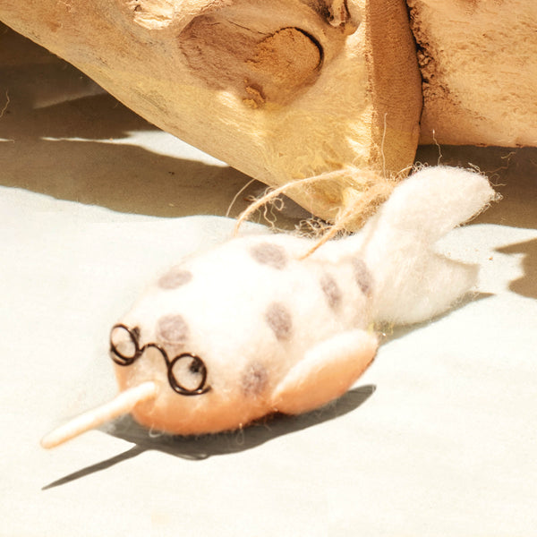 Island Narwhal Felt Ornament 