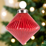 Fluted Diamond Glass Ornament