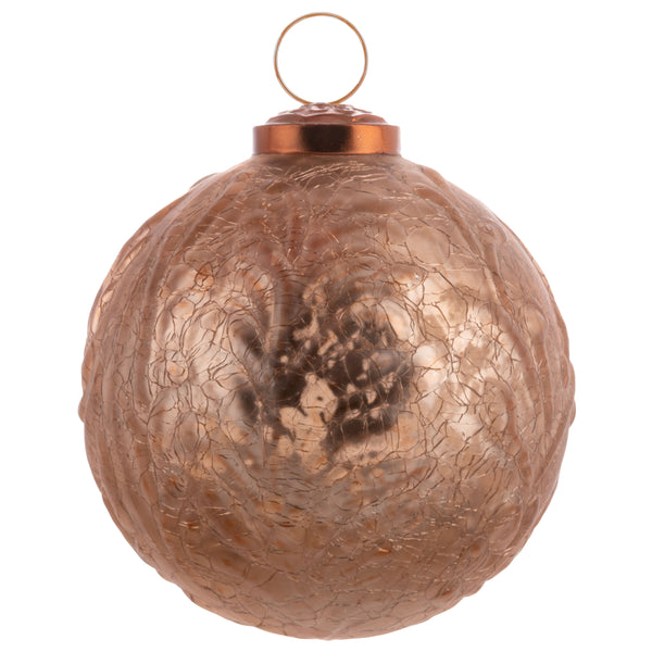 Crackle Flower Glass Ornament